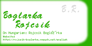 boglarka rojcsik business card